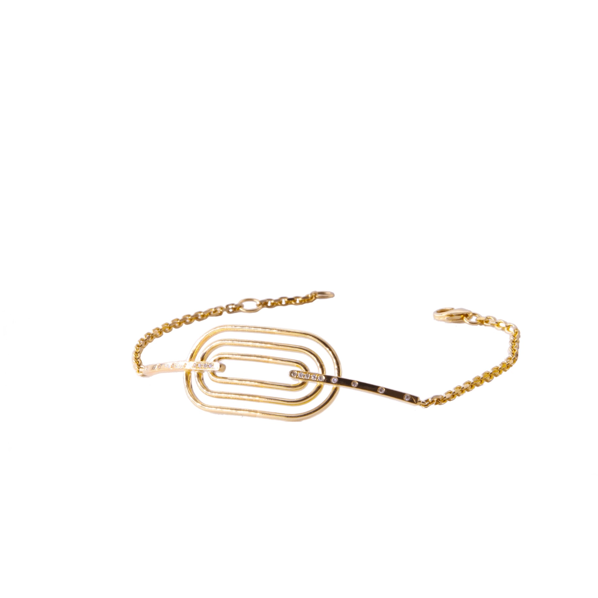 Bracelet with oval motifs and diamonds