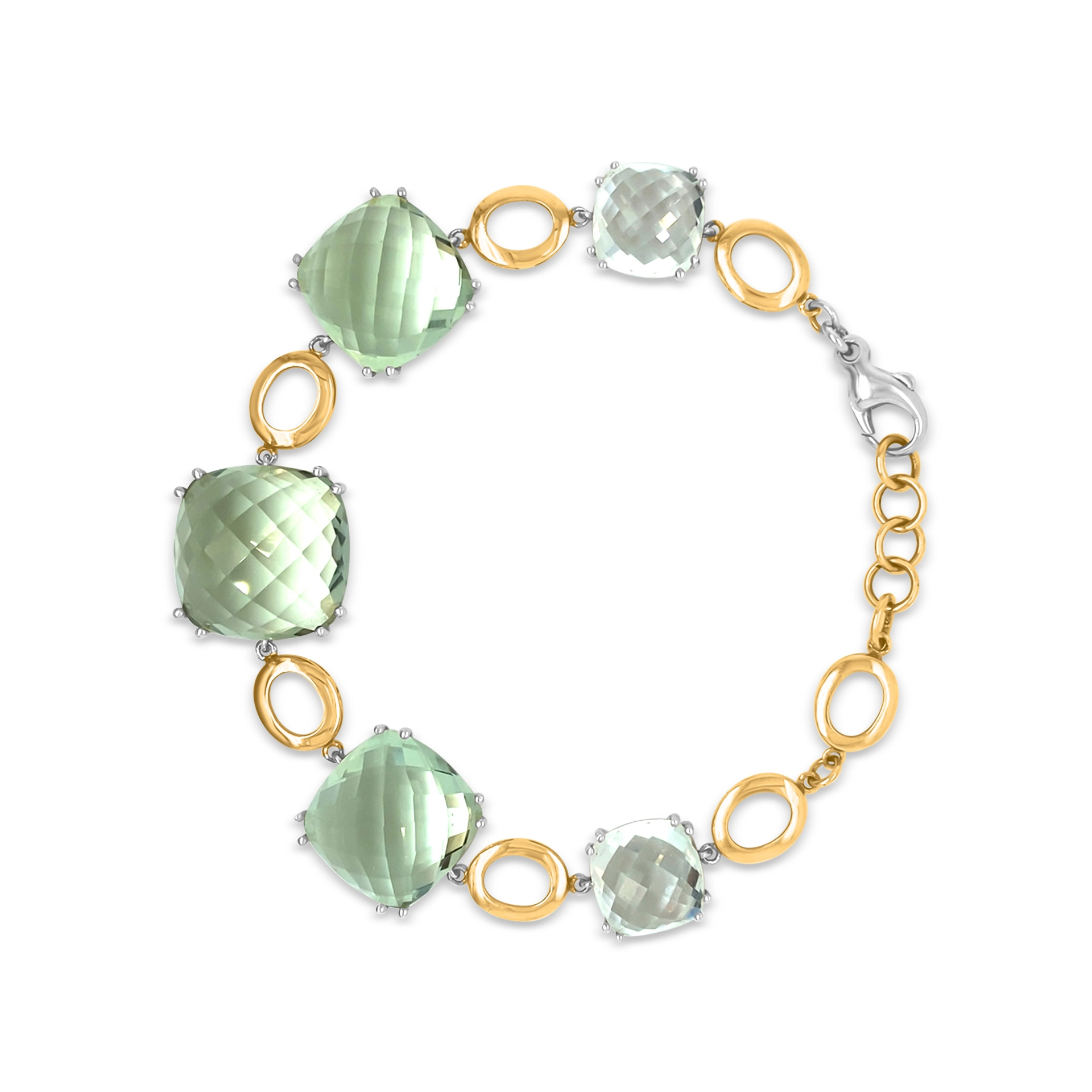 Bracelet with green amethysts