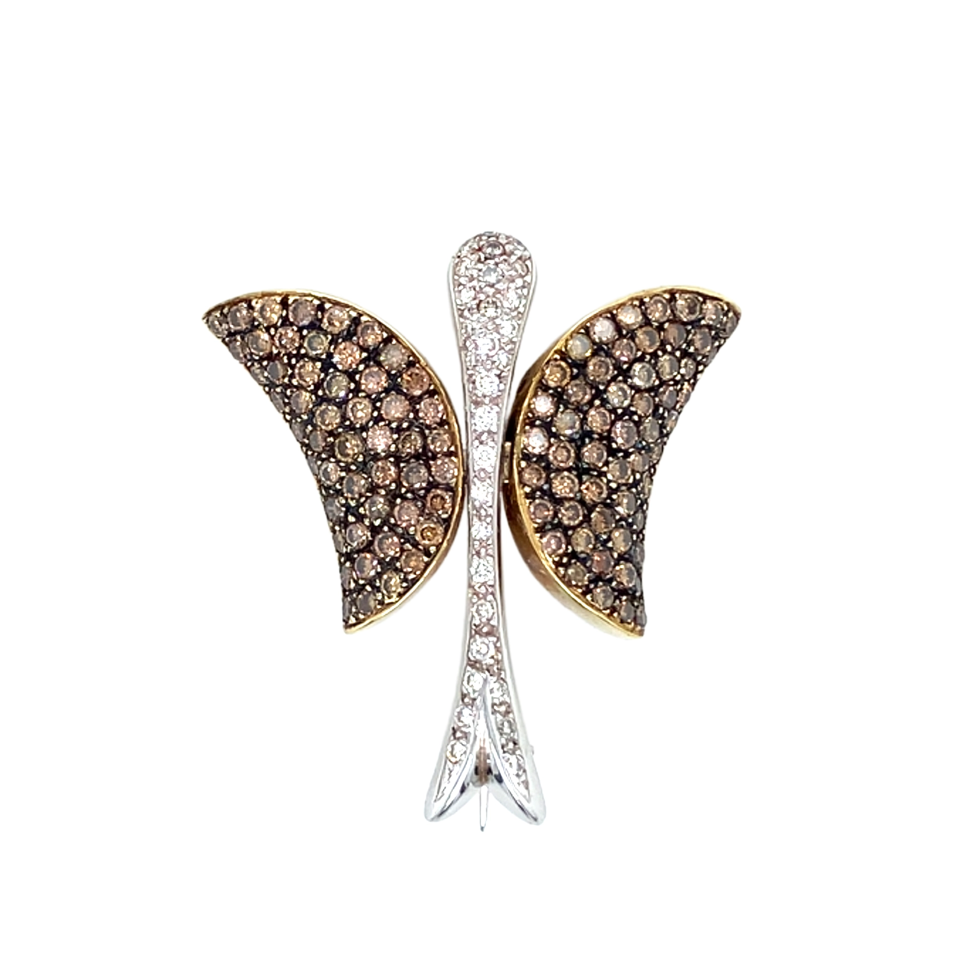 BROOCH WITH COGNAC DIAMONDS