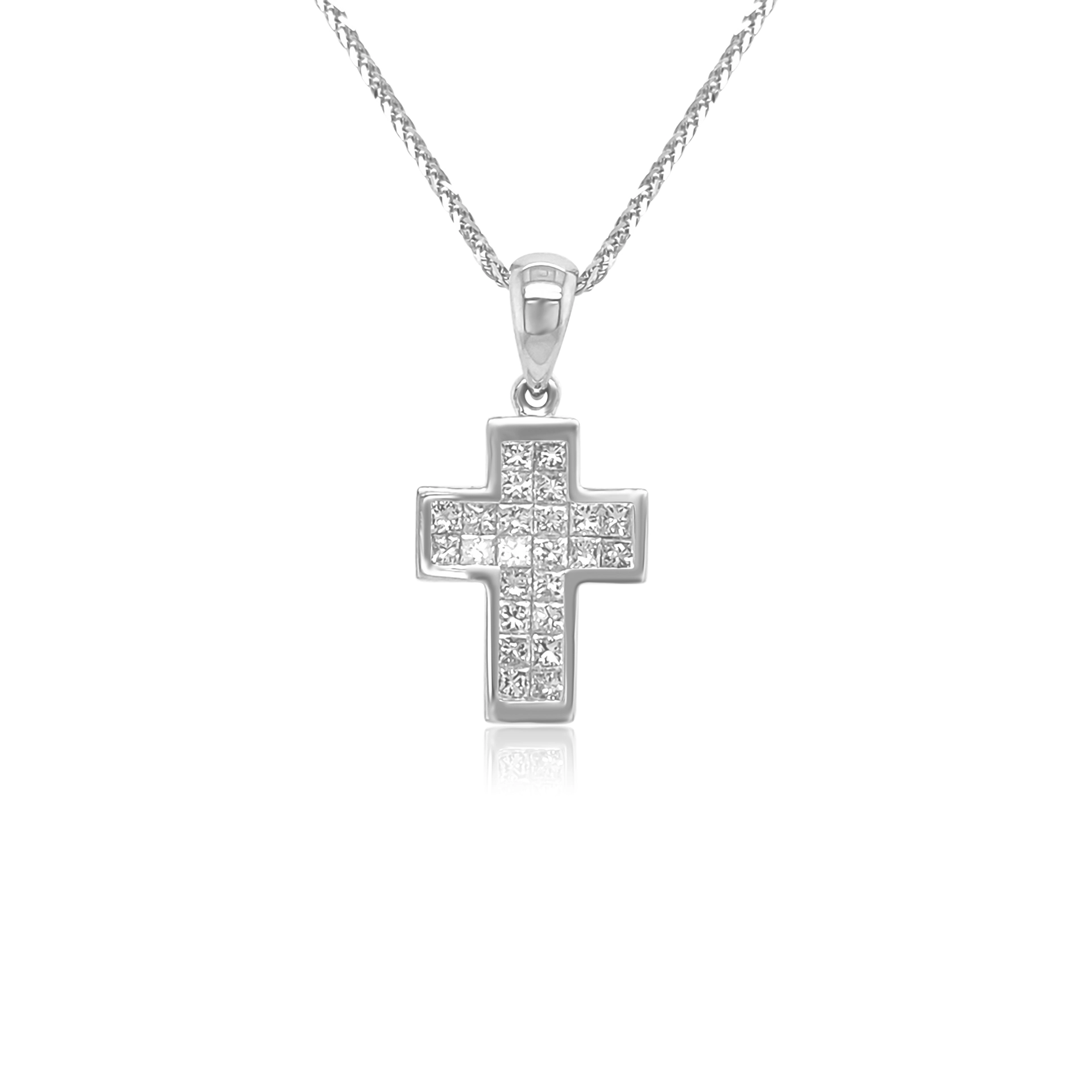 Cross with princess diamonds