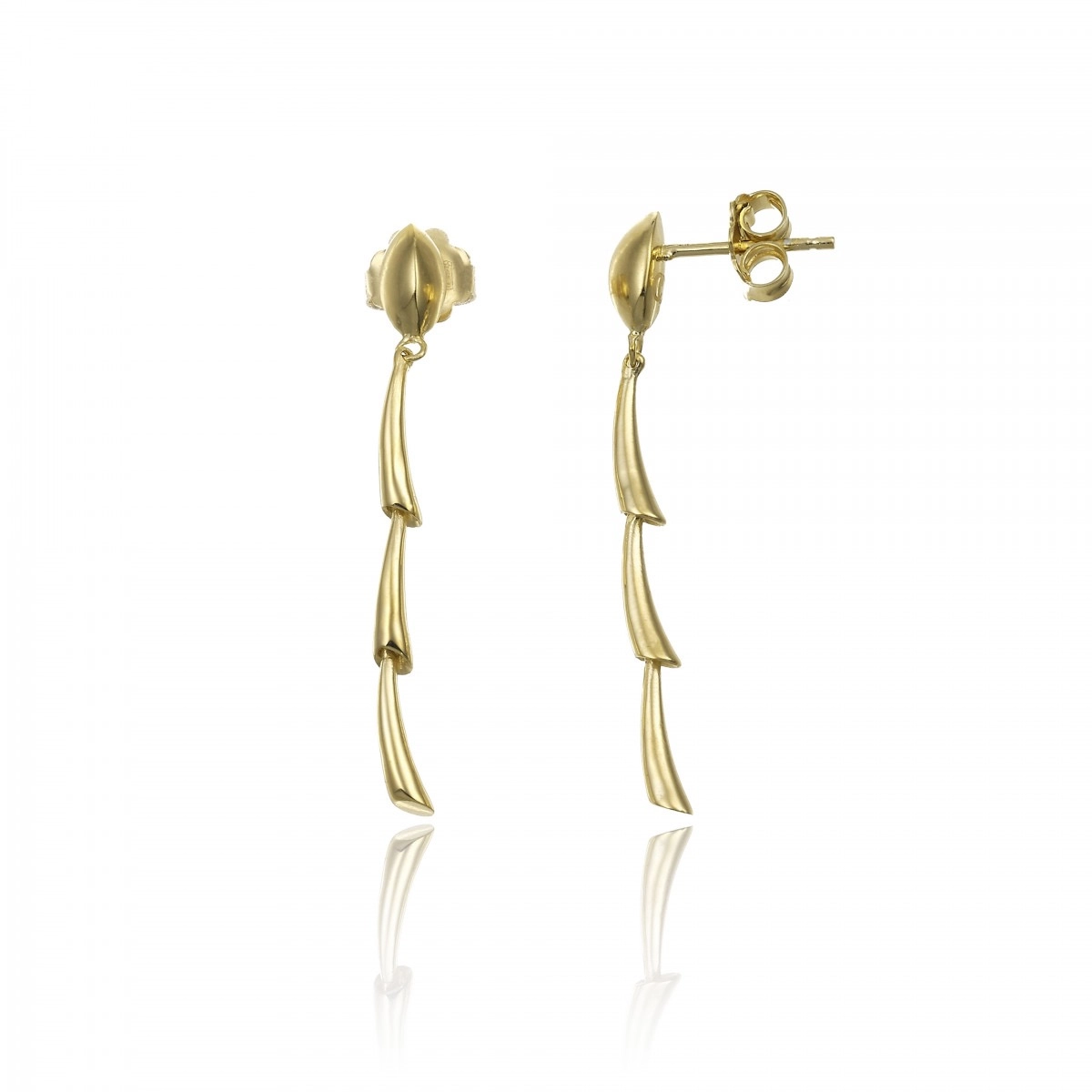 Long gold earrings 