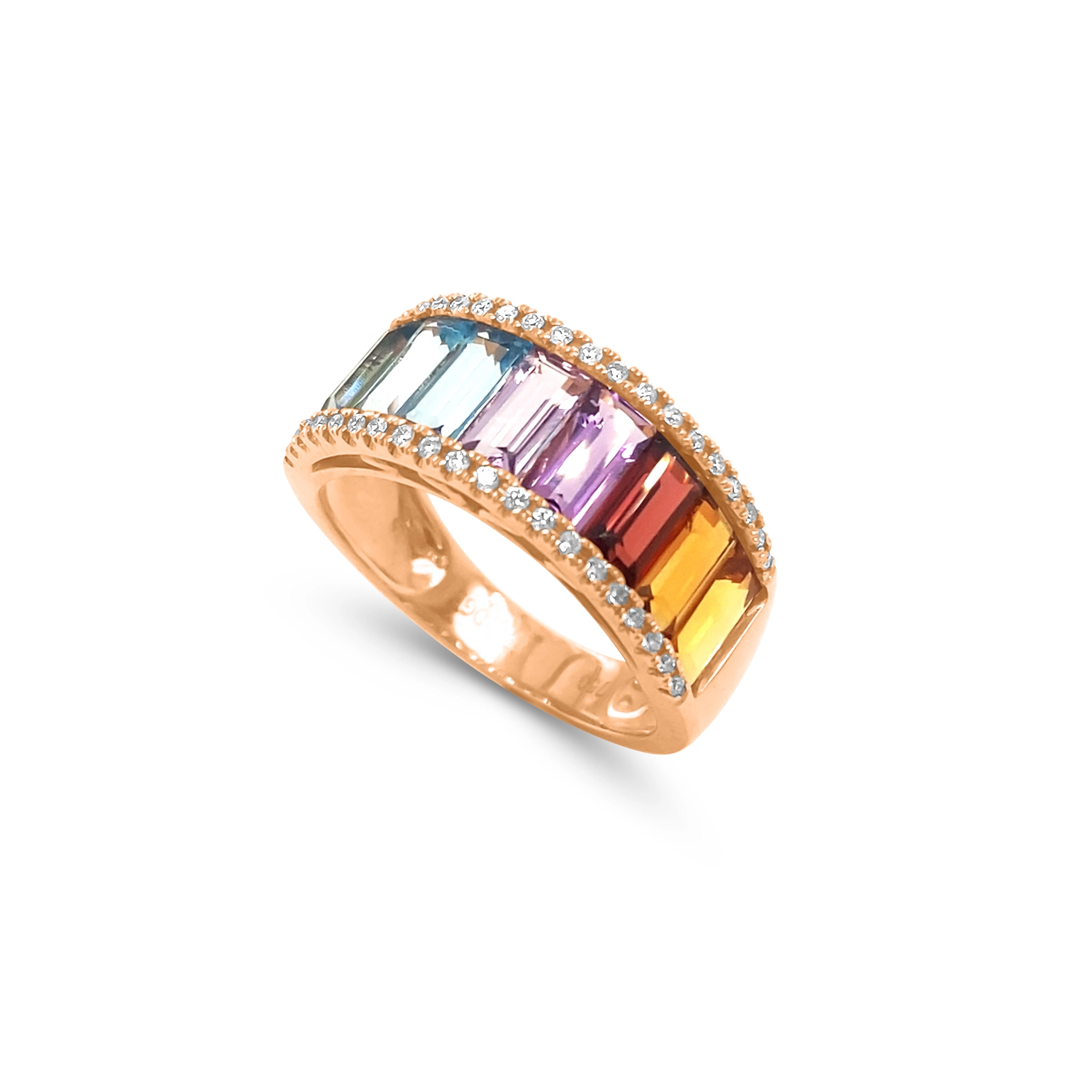 Rainbow sapphire ring
