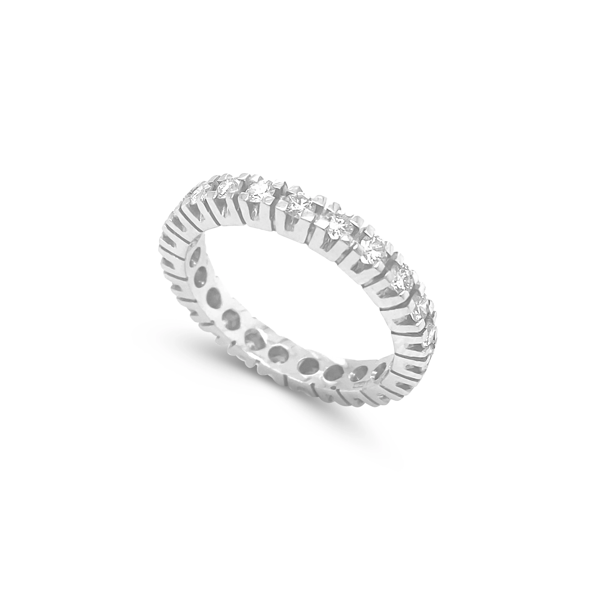 Eternity ring with square setting