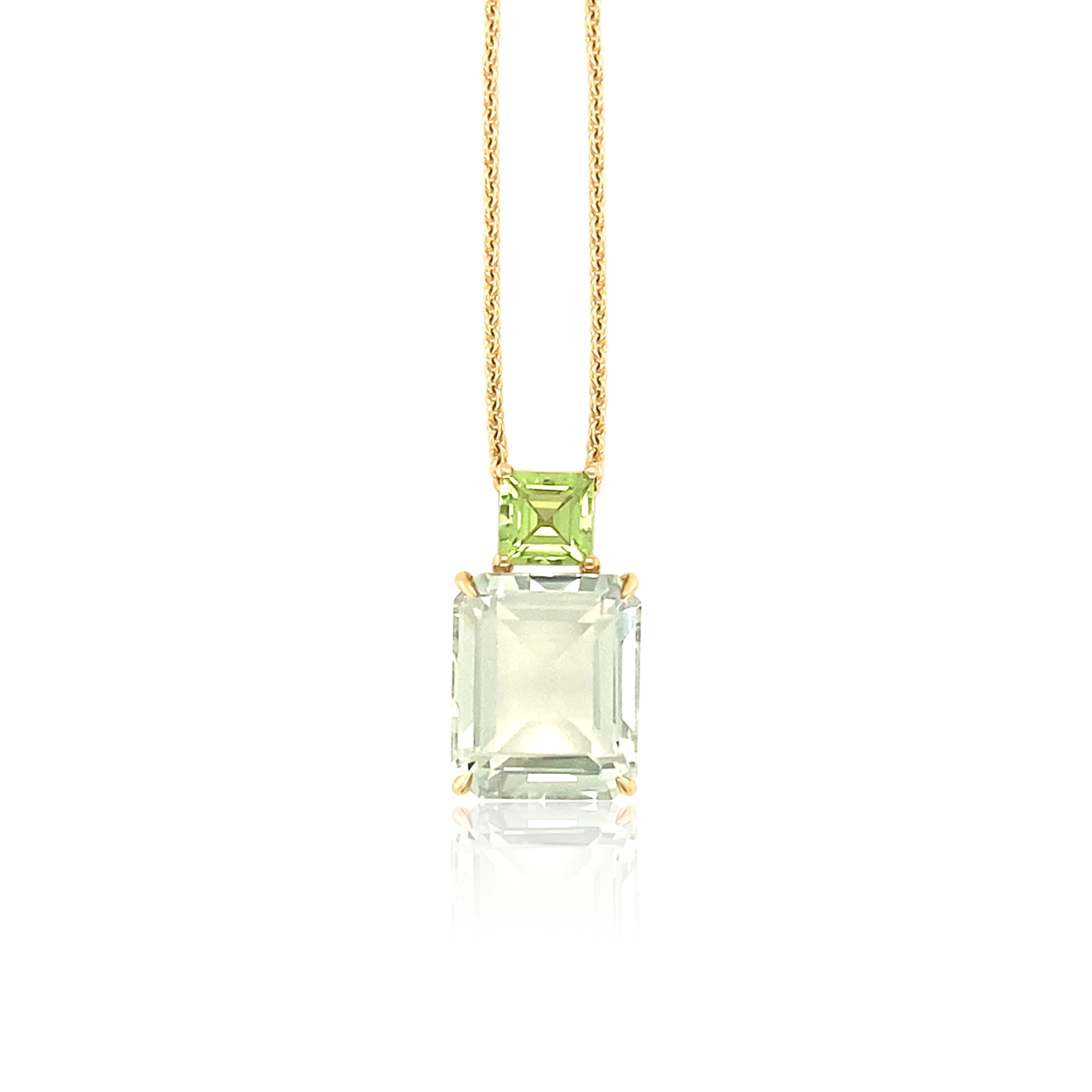 Green amethyst and peridot pendant 