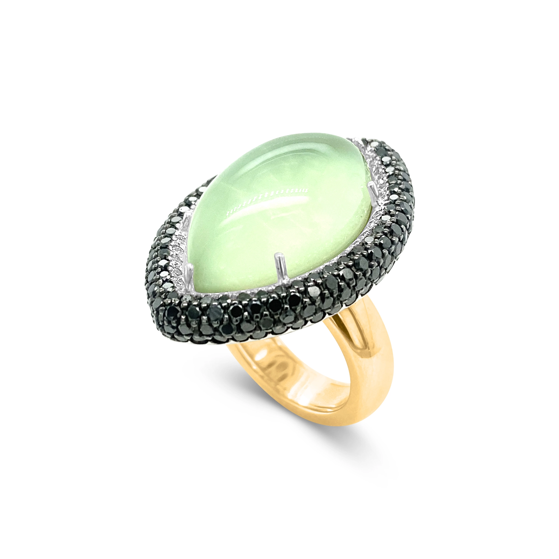 Ring with navette aquamarine