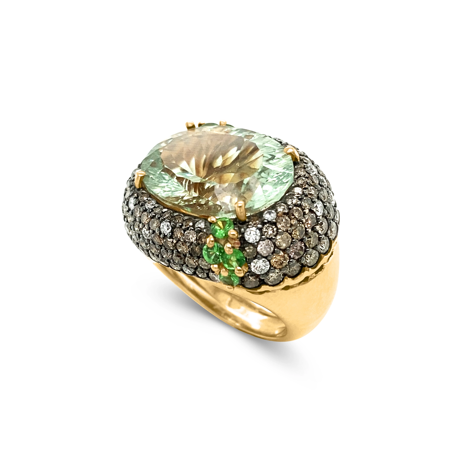 Ring with prasiolite