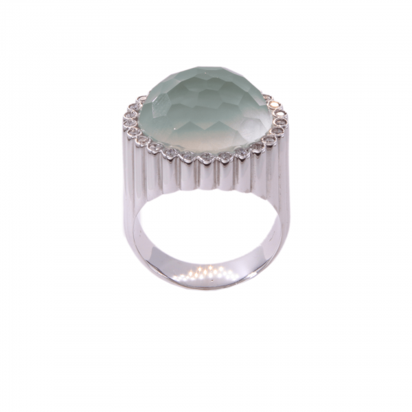 Δαχτυλίδι με aquamarine και διαμάντια